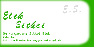 elek sitkei business card